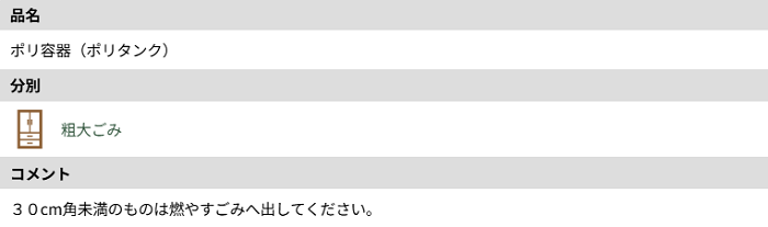 足立区のポリタンクの分別情報1